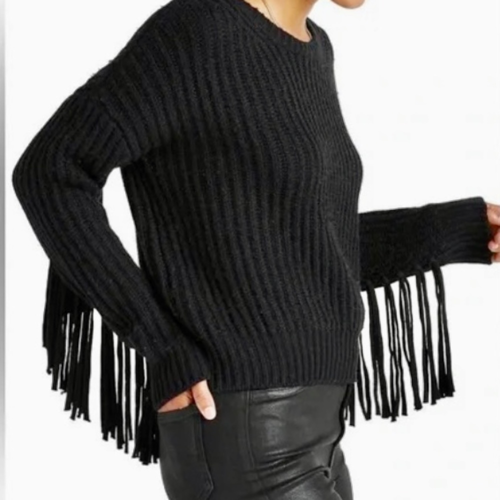 NWT Splendid Cashmere/wool blend fringe sweater
